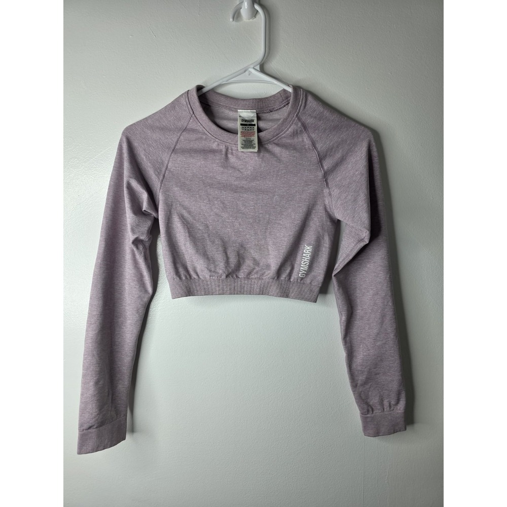 Gymshark Seamless Long Sleeve Crop Top Purple Size Small